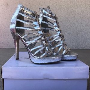 Silver Gladiator Heels
